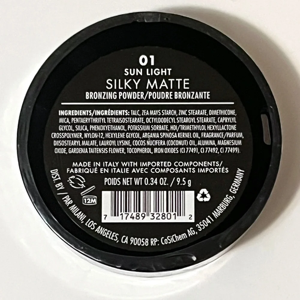Milani Silky Matte Bronzing Powder 0.34oz 01 Sun Light New Contour Beachy Glow